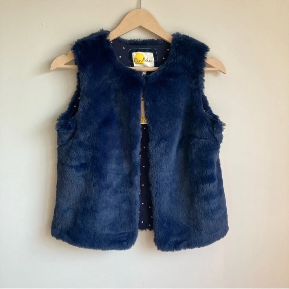 NWT Mini Boden Faux Fur Vest Size 11-12Y